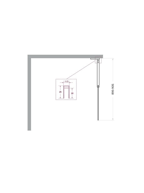 Душевая перегородка BelBagno Uno 90 UNO-L-1-TB-90-GR-Cr