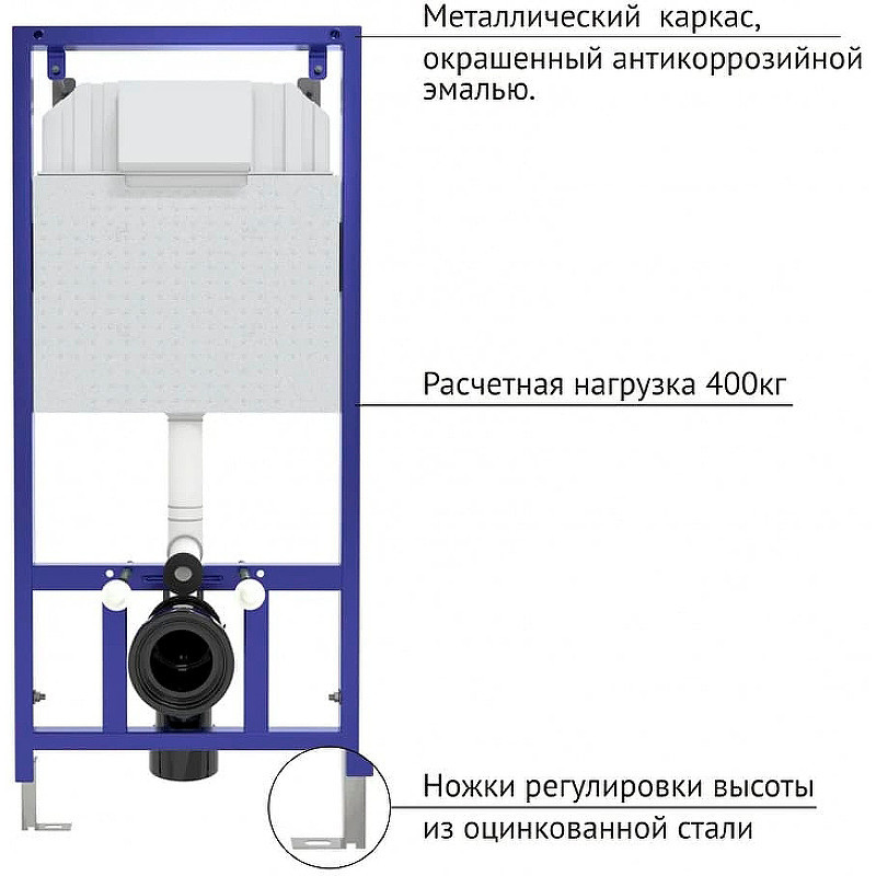 Комплект унитаза Ceramicanova Uno Rimless CN11001 с инсталляцией Berges Novum D5 040235 с сиденьем Микролифт и Черной матовой клавишей смыва