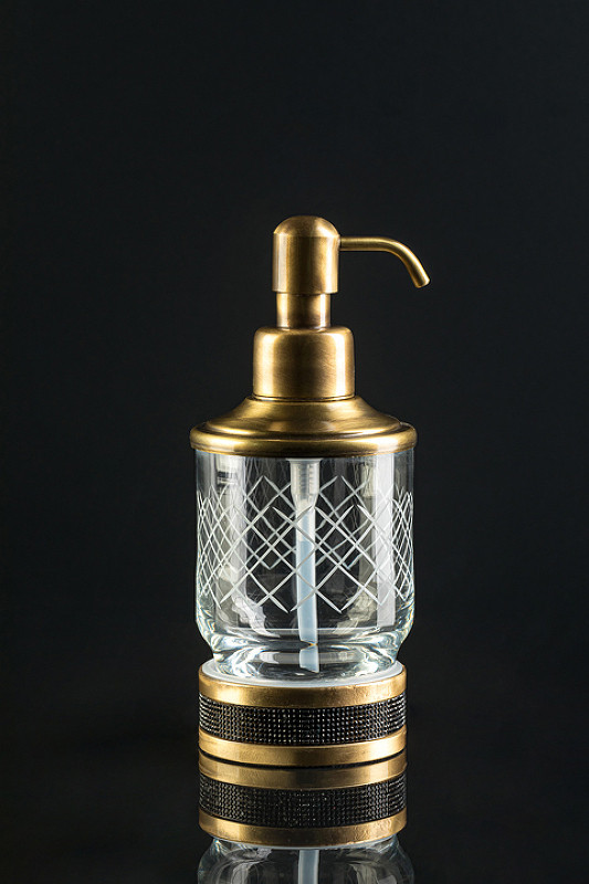 Дозатор для жидкого мыла Boheme Royal Cristal 10929-G-B