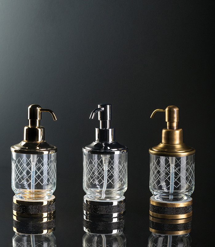 Дозатор для жидкого мыла Boheme Royal Cristal 10929-G-B
