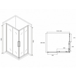 Душевой уголок Abber Schwarzer Diamant 120x90 AG02129MH профиль Хром стекло матовое