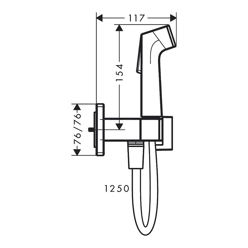 Гигиенический душ Hansgrohe Bidette 29233340 Шлифованный черный хром