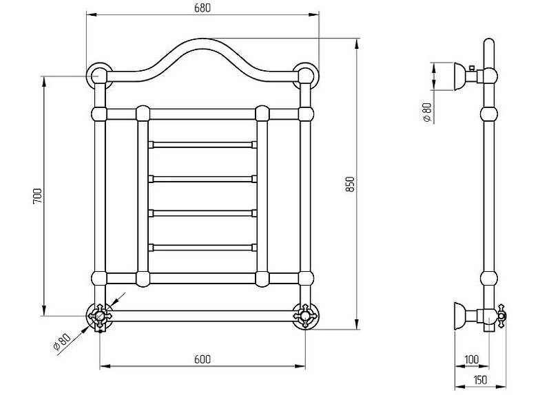 Электрический полотенцесушитель Migliore Edward 85x68 R 22634