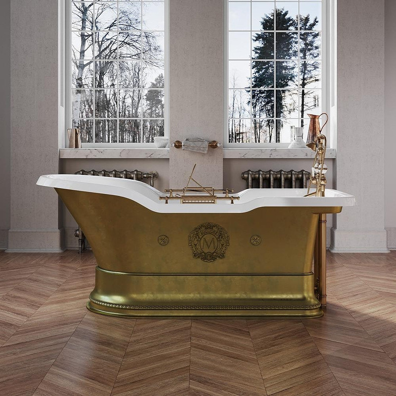Ванна из искусственного камня Migliore Impero Podium 180x87 26173 Бронза Белая