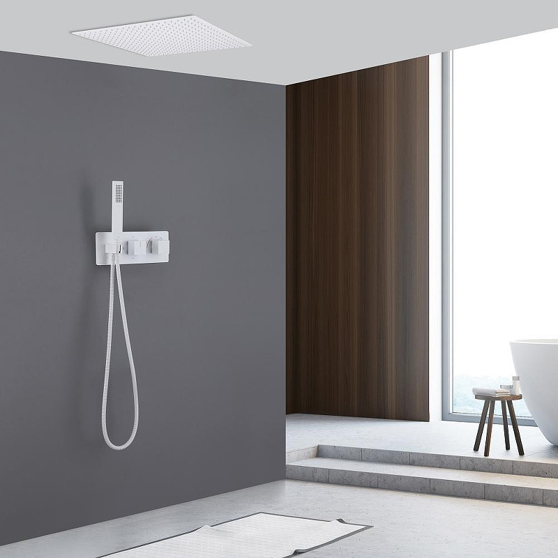 Душевая система Abber Daheim AF8255W c термостатом цвет Белая матовая