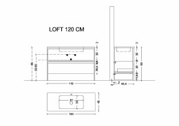 Тумба Boheme Armadi Art Loft 120 894-120-L подвесная