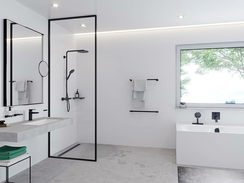 Полотенцедержатель Hansgrohe AddStoris 41747340 Шлифованный черный хром