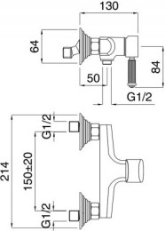 Смеситель для душа Cezares Olimp OLIMP-DM-02-L