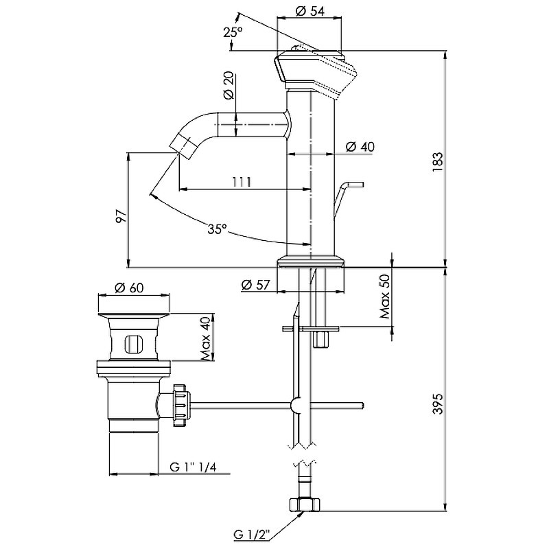 Смеситель для раковины Remer Element ET10