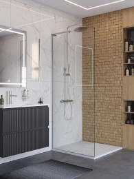 Душевая перегородка BelBagno Uno 90 UNO-L-1-TB-90-C-Cr