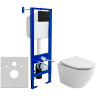 Комплект унитаза Ceramicanova Uno Rimless CN11001 с инсталляцией Berges Atom 410 040340 с сиденьем Микролифт и Черной матовой клавишей смыва