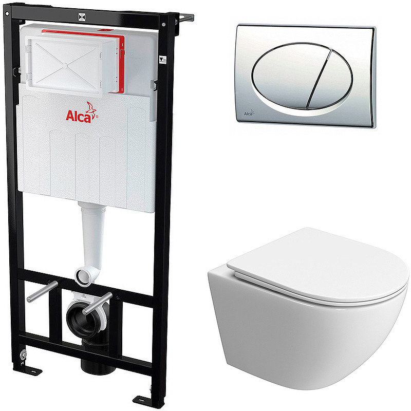 Комплект унитаза BelBagno Uno-Tor BB5177CH-TOR/SC с инсталляцией Alcaplast Sadromodul AM101/1120-3:1 RU M71-0001