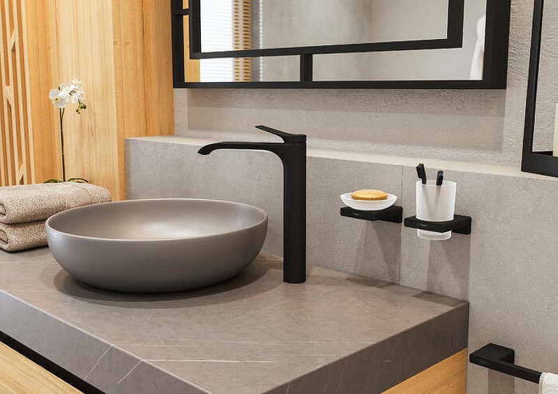 Стакан для зубных щеток Hansgrohe AddStoris 41749670 черный матовый
