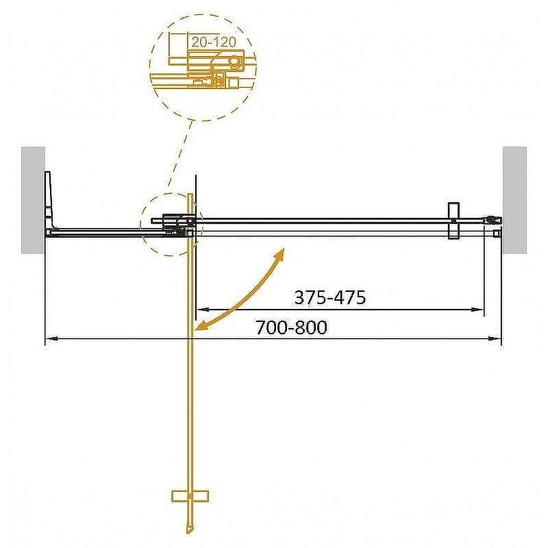 Душевая дверь Cezares Slider 80 SLIDER-B-1-70/80-BR-BORO