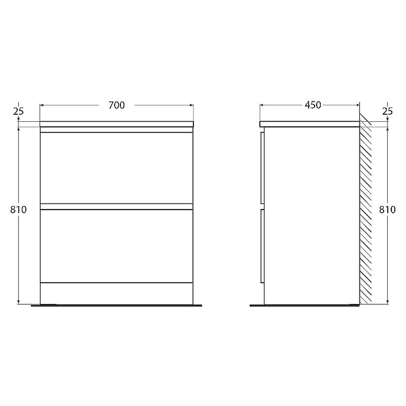 Тумба под раковину BelBagno 70 ALBANO-700-2C-PIA-BL