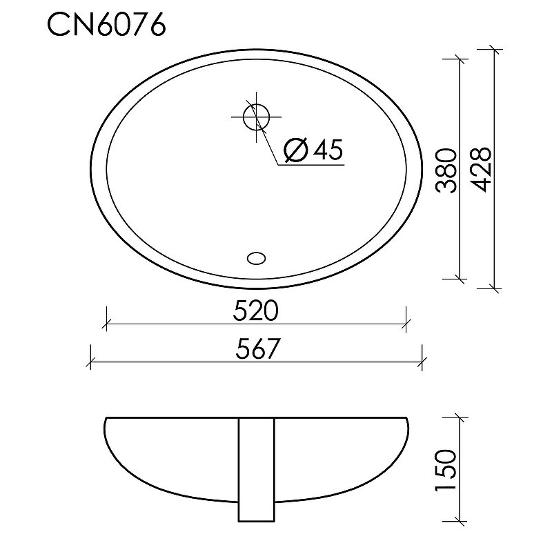 Раковина Ceramicanova Element 57 CN6076 Белая