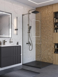 Душевая перегородка BelBagno Uno 90 UNO-L-1-TB-90-C-GM