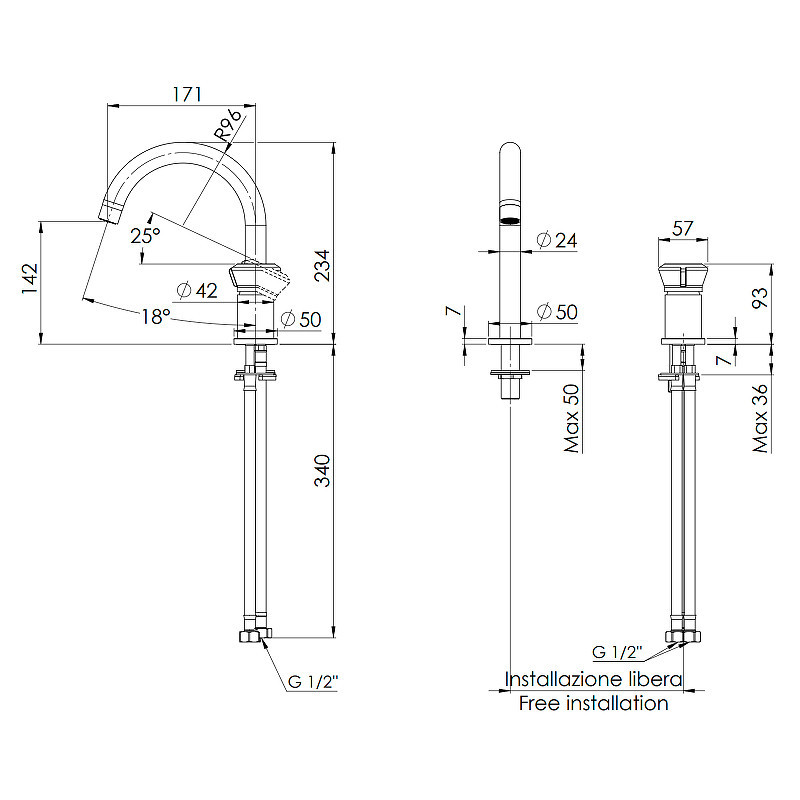 Смеситель для раковины Remer Element ET57