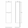 Шкаф пенал BelBagno Fly-Marino 40 L FLY-MARINO-1500-2A-SC-BL-P-L подвесной