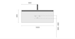 Тумба под раковину Boheme Armadi Art Quatro 1 100 790-M1-100-CM-RIB-MG-LED подвесная