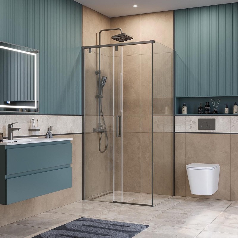 Душевой уголок BelBagno Soft Close-1 100x80 SOFT_CLOSE-1-AH-1-100/80-C-GM