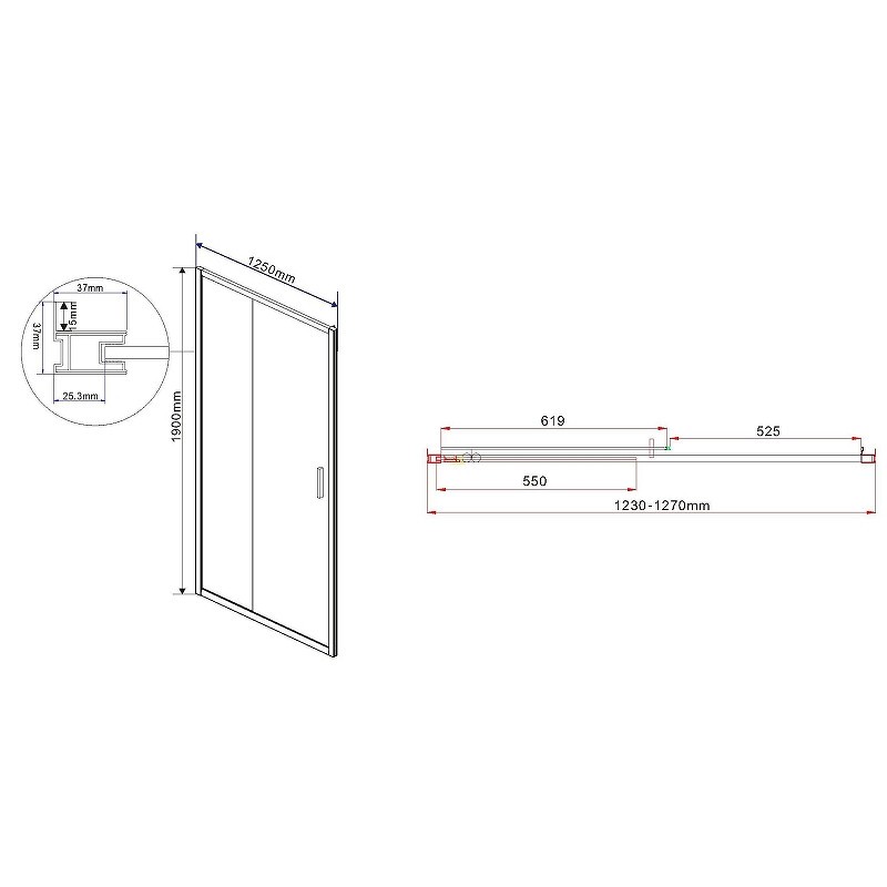 Душевая дверь Vincea Garda 125 VDS-1G125CLGM