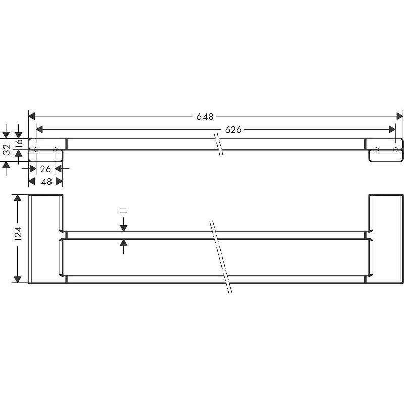 Полотенцедержатель Hansgrohe AddStoris 41743140 двойной Шлифованная бронза
