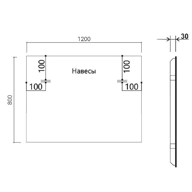Зеркало Vincea 120 VLM-3VN120B с подсветкой