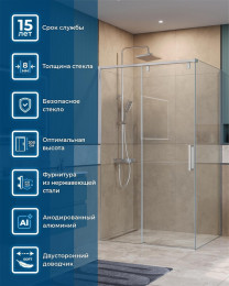Душевой уголок BelBagno Soft Close-1 110x80 SOFT_CLOSE-1-AH-1-110/80-C-Cr