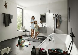 Полотенцедержатель Hansgrohe AddStoris 41743670 двойной черный матовый