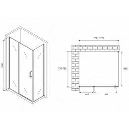 Душевой уголок Abber Sonnenstrand 120x75 AG04120S-S75 профиль Хром стекло прозрачное