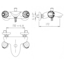 Смеситель для ванны Cezares Royal Palace ROYAL PALACE-V-02-MS