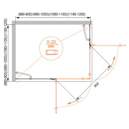 Душевой уголок Cezares Bergamo 100x100 BERGAMO-W-A-2-100-C-Cr