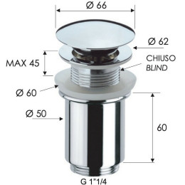 донный клапан Remer 904CC114NPO click-clack Никель матовый брашированный