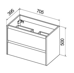 Тумба под раковину BelBagno KRAFT 39-700/390-2C-SO-RT подвесная