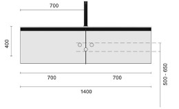 Тумба под раковину Boheme Armadi Art Quatro 2 140 790-M2-140(70+70)-OA-A+L подвесная