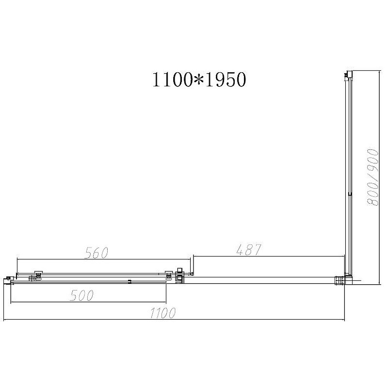 Душевой уголок Vincea Slim-N 110x80 VSR-4SN8011CGB