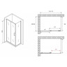 Душевой уголок Abber Schwarzer Diamant 110x60 AG30110B5-S60B5 профиль Черный стекло прозрачное