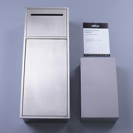 Скрытая настенная ниша Abber Nischen AN3008BST с корзиной и бумагодержателем цвет Сталь брашированная