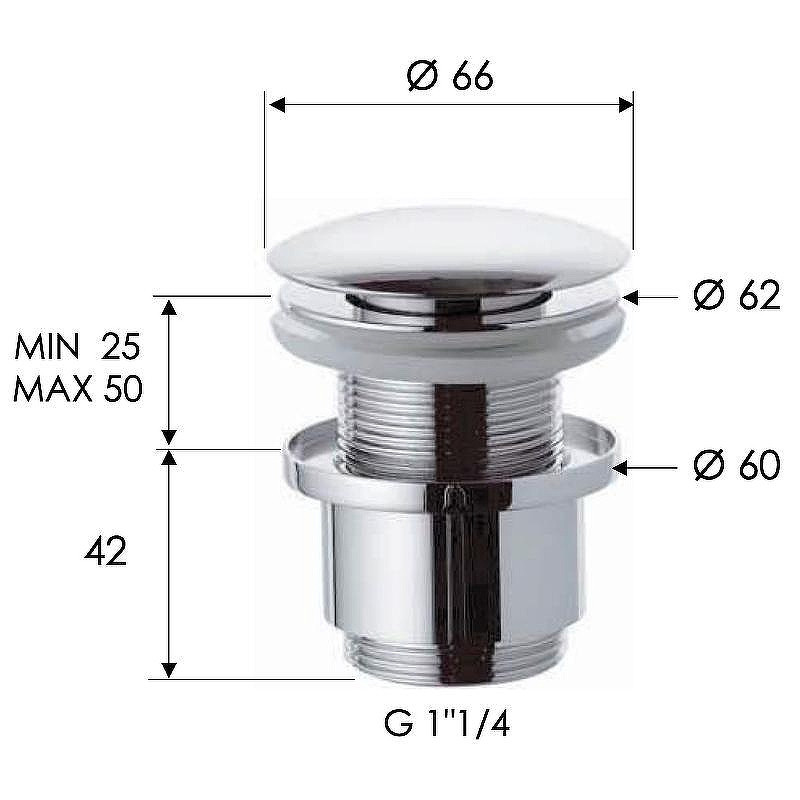 донный клапан Remer 904CC2114NO click-clack черный матовый
