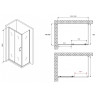 Душевой уголок Abber Schwarzer Diamant 120x50 AG30120B5-S50B5 профиль Черный стекло прозрачное