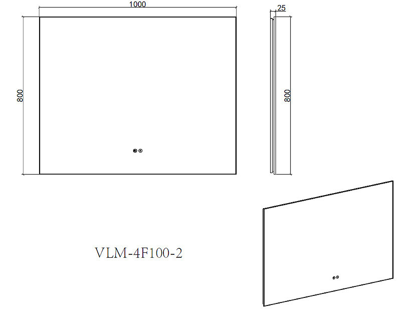 Зеркало Vincea 100 VLM-4F100BG-2 с подсветкой
