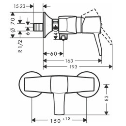 Смеситель для душа Hansgrohe Metropol Classic 31360090 Хром Золото
