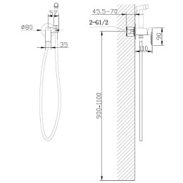 Гигиенический душ Abber Weiss Insel AF8025B черный матовый