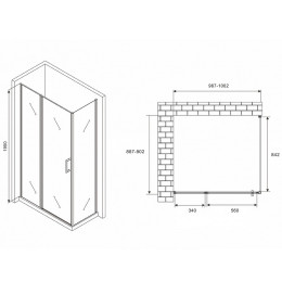 Душевой уголок Abber Sonnenstrand 100х90 AG04100MS-S90M