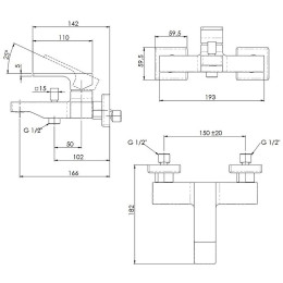 Смеситель для ванны Remer Absolute AU05NO