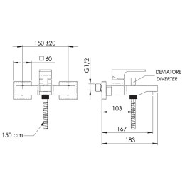 Смеситель для ванны Remer Absolute AU02BG