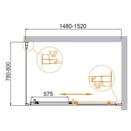Душевой уголок Cezares Molveno 150x80 MOLVENO-AH-11-150/80-C-Cr-IV