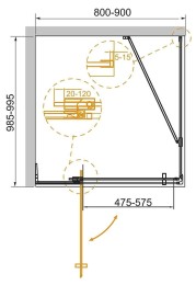 Душевой уголок Cezares Slider 90x100 SLIDER-AH-1-100-80/90-GRIGIO-BORO