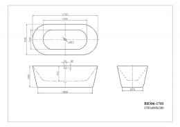 Акриловая ванна BelBagno 178х84 BB306-1785